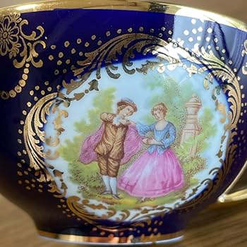 Amazon.co.jp: LIMOGES CASTEL 22K金彩 コバルト カップ&ソーサー ペア